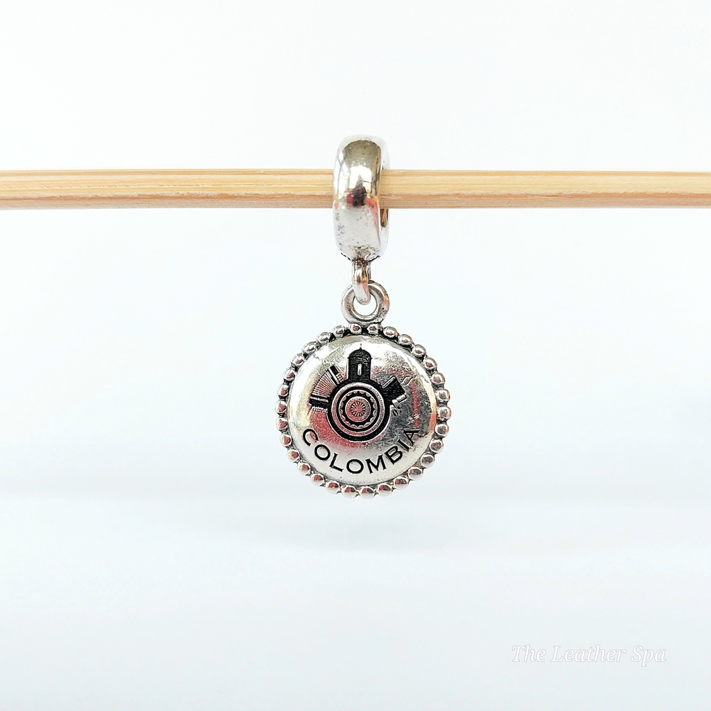 Pandora Sterling Silver Columbia Logo Dangle Charm RARE